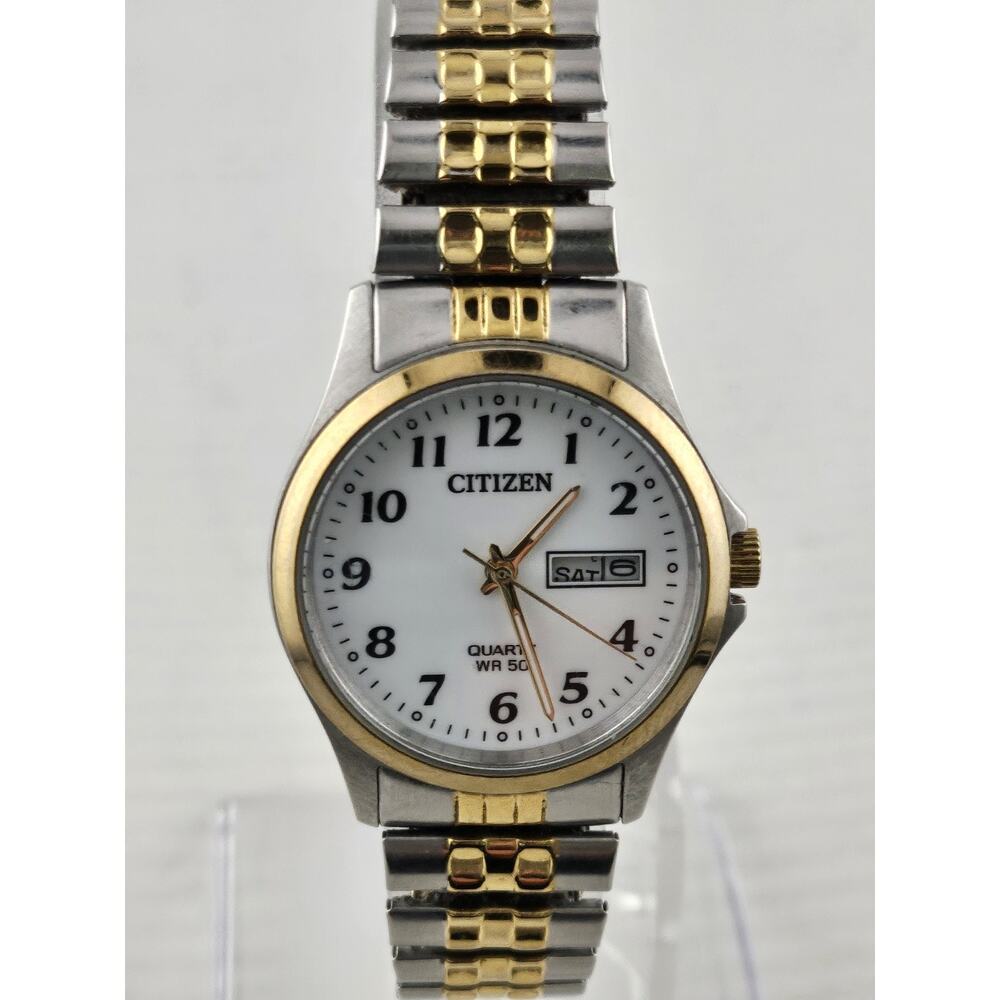1993 Caravelle By Bulova Two Tone Quartz Watch New Battery Runs Expansion Band